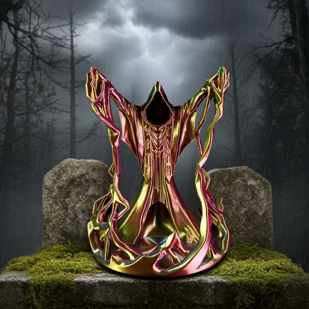 "Behold the Wizard" Dice Tower Torre lanciadadi stampa 3D PLA seta tricolor