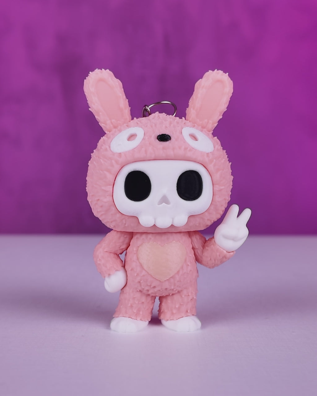 Skubbies "Tuff" portachiavi e personaggio da collezione Stampa 3D PLA a colori con catena e anello con moschettone a molla