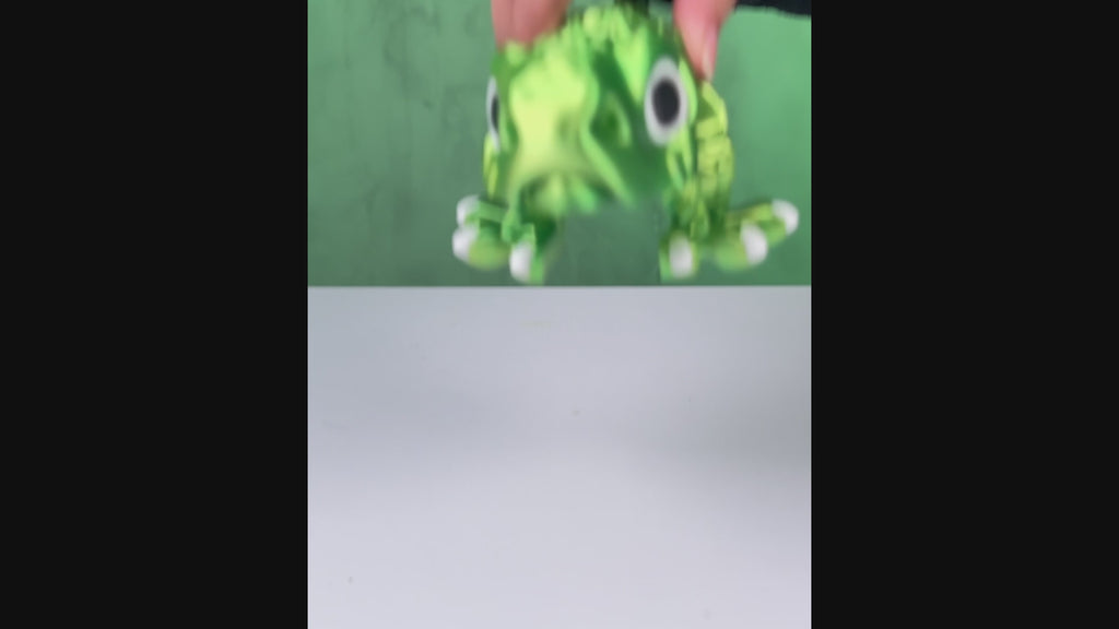 Allosaurus Flexi Dinosaur, Dinosauro articolato rosso seta stampa 3D a colori PLA lunghezza 13 cm.