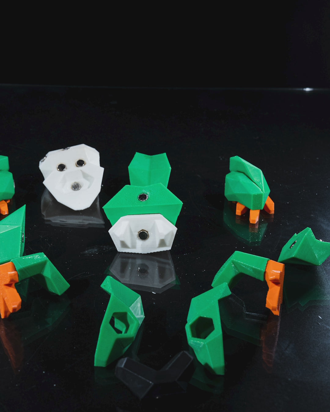 Low Poly Animals, Frog Rana, puzzle 3D magnetico da montare stampato in 3D