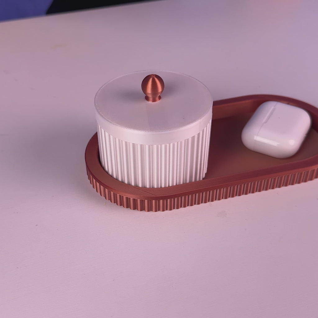 "Forma" Royal Vassoio & Contenitore portaoggetti bronzo bianco seta, stampa 3D