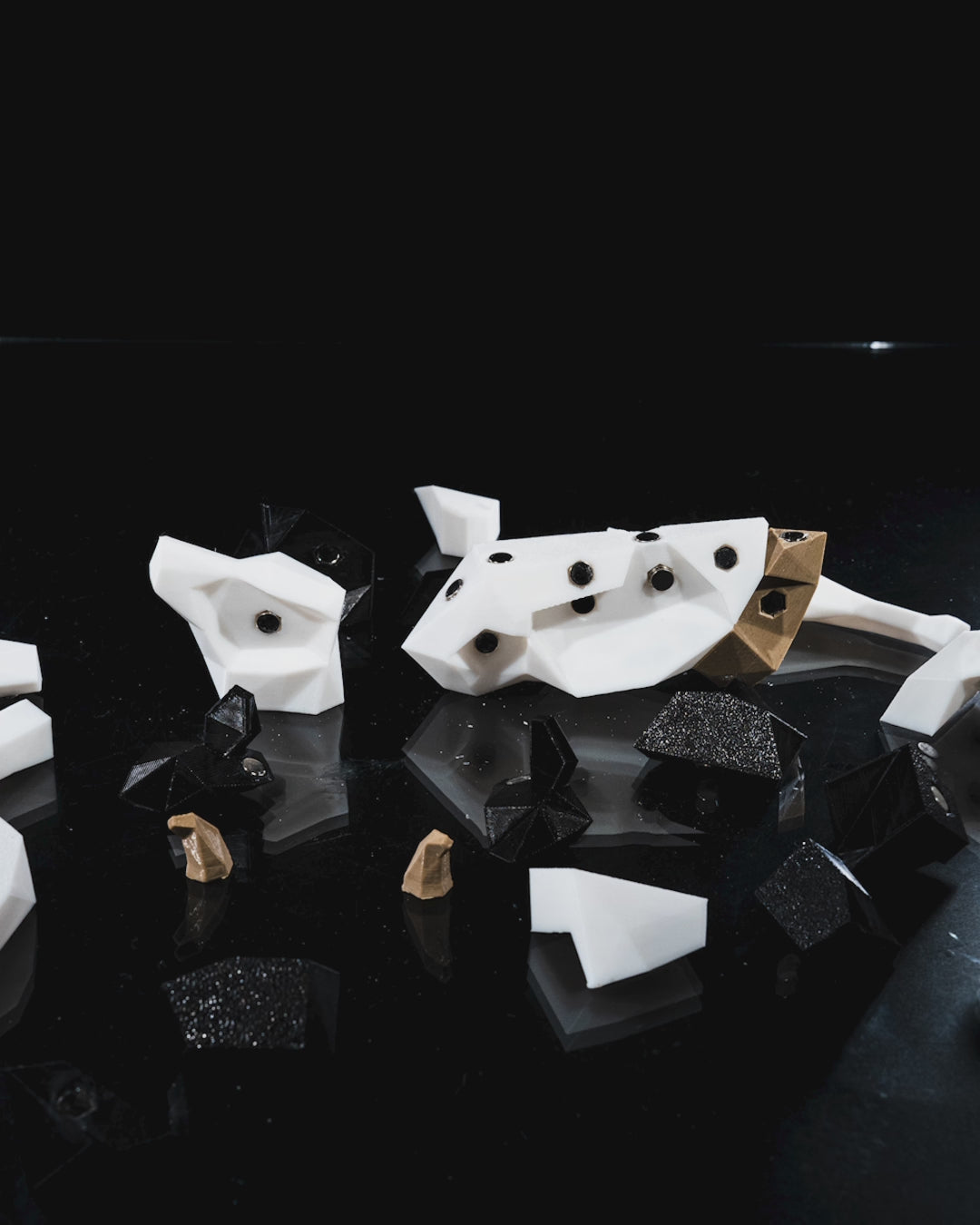 Low Poly Animals, Cow Mucca, puzzle 3D magnetico da montare stampato in 3D