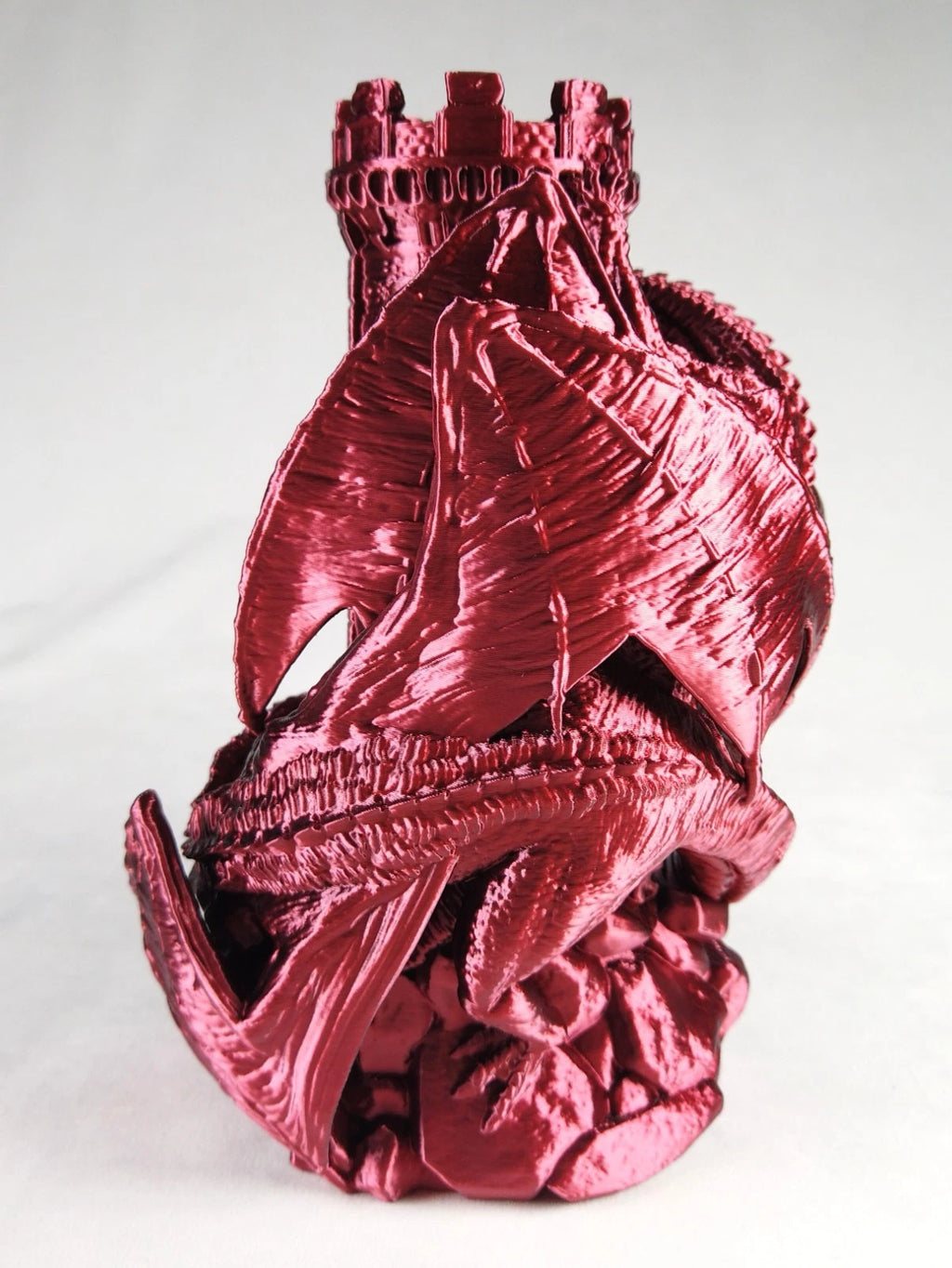 "Twin Fate" Dice Tower Torre lancia Dadi GDR stampa 3D seta bicolor rosso/nero