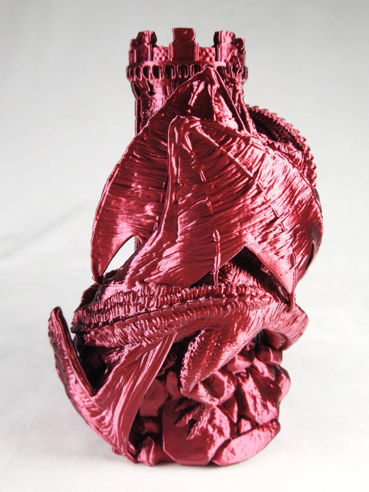 "Twin Fate" Dice Tower Torre lancia Dadi GDR stampa 3D seta bicolor rosso/nero