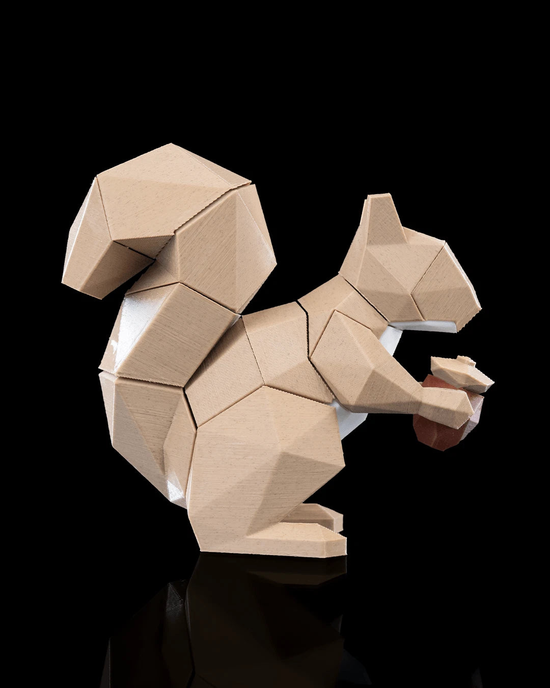 Low Poly Animals, Squirrel Scoiattolo, puzzle 3D magnetico da montare con magneti stampa 3D