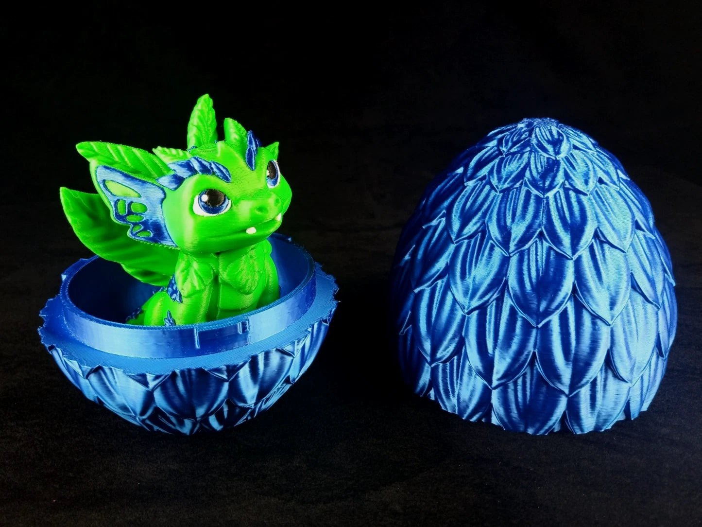 Dragon Nursery Flora baby drago + uovo contenitore, stampa 3d a colori PLA made in Italy