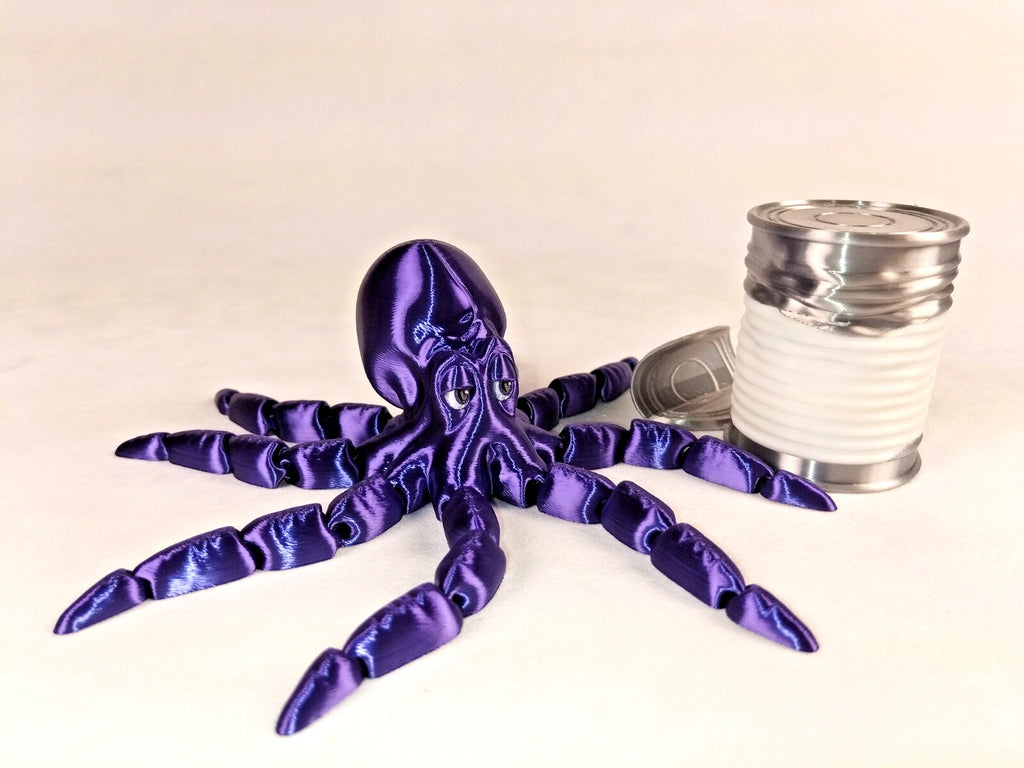 Gus, the Octopus polpo articolato blu seta Fidget toy diametro 18 cm stampa 3D