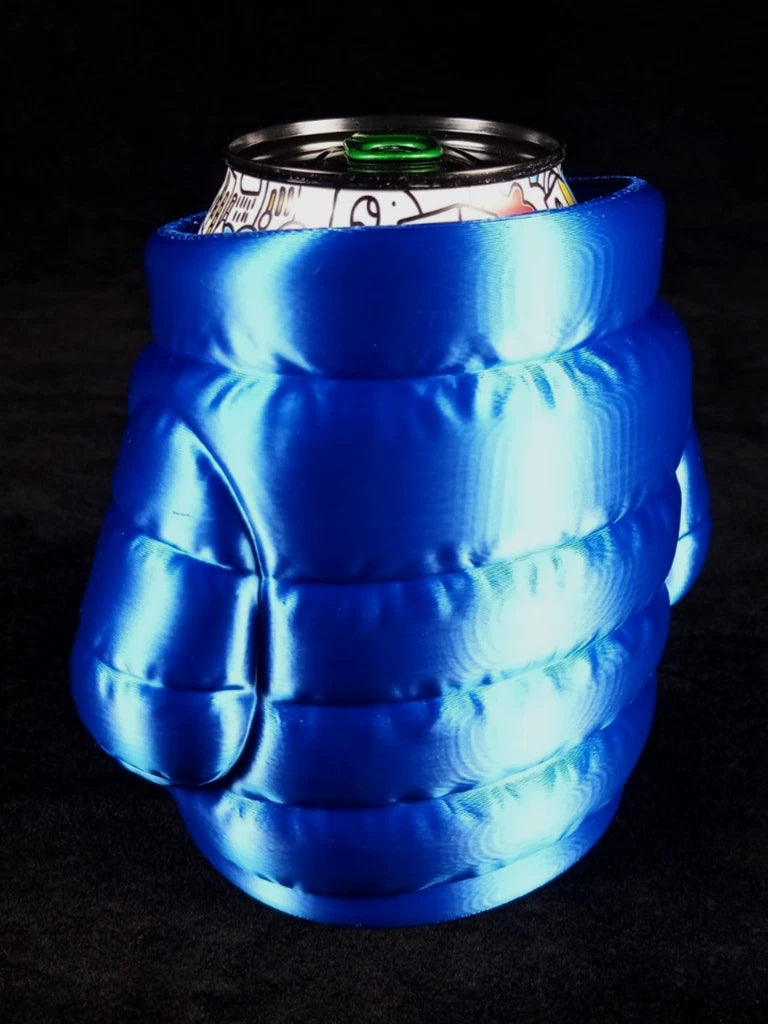 Giacca imbottita blu - Porta lattine realizzato in PLA con la stampa 3D a colori