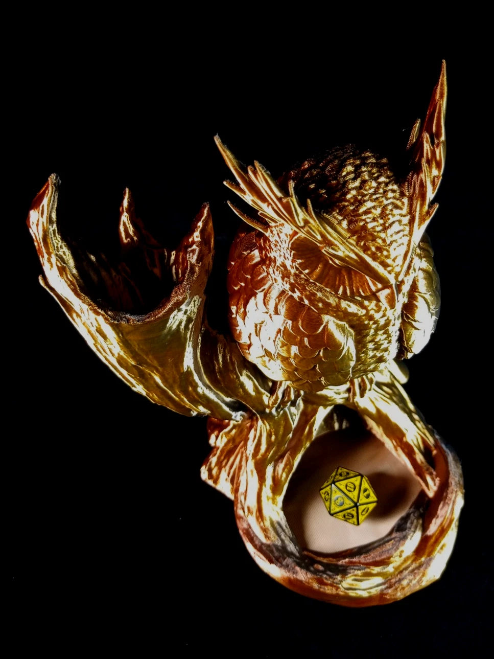 "The Omen Owl" Gufo, Dice Tower Torre lanciadadi stampa 3D PLA seta tricolor