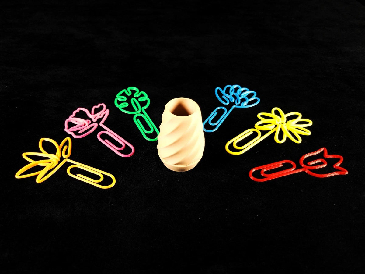 Flower Vase Clip Set, Piccolo vaso porta clip, ufficio scuola , stampato in  3D PLA