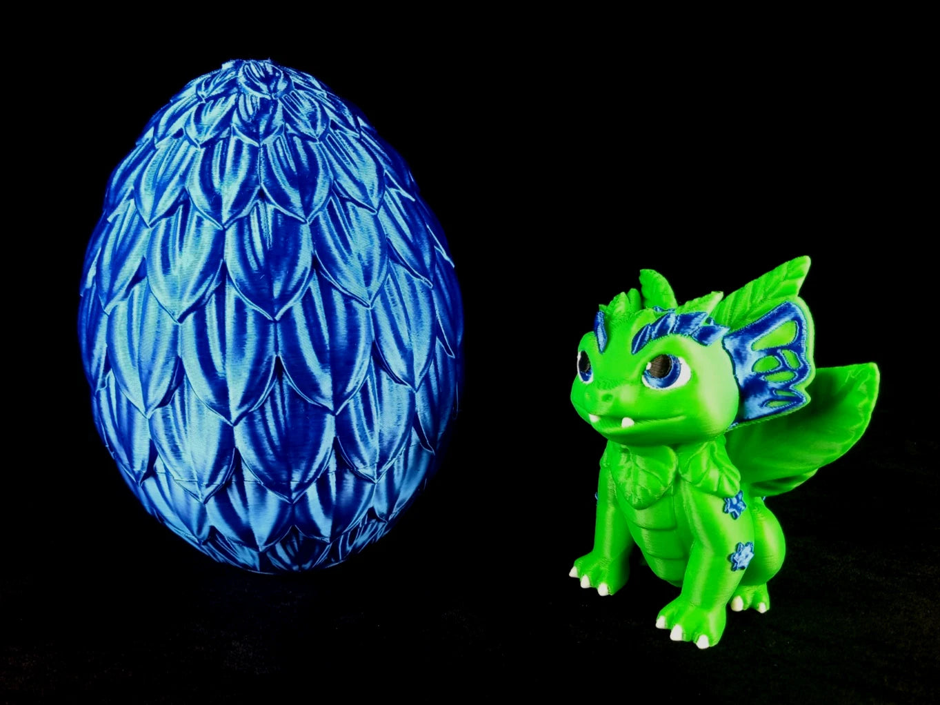 Dragon Nursery Flora baby drago + uovo contenitore, stampa 3d a colori PLA made in Italy