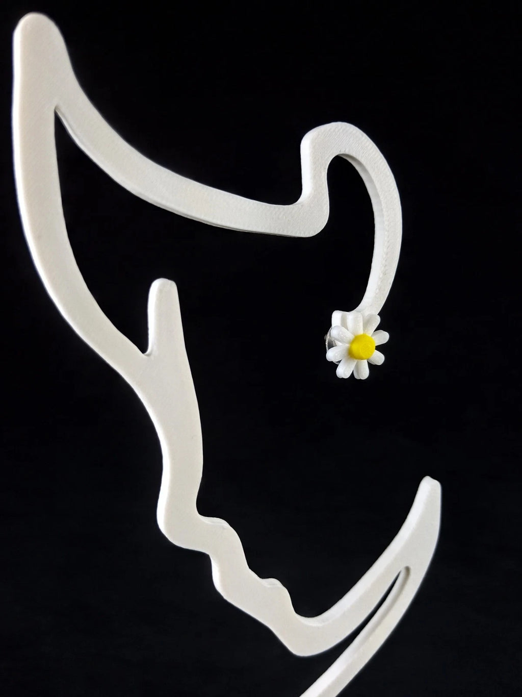 Orecchini a forma di Fiore (4 varianti), chiusura a perno, stampa 3D a colori