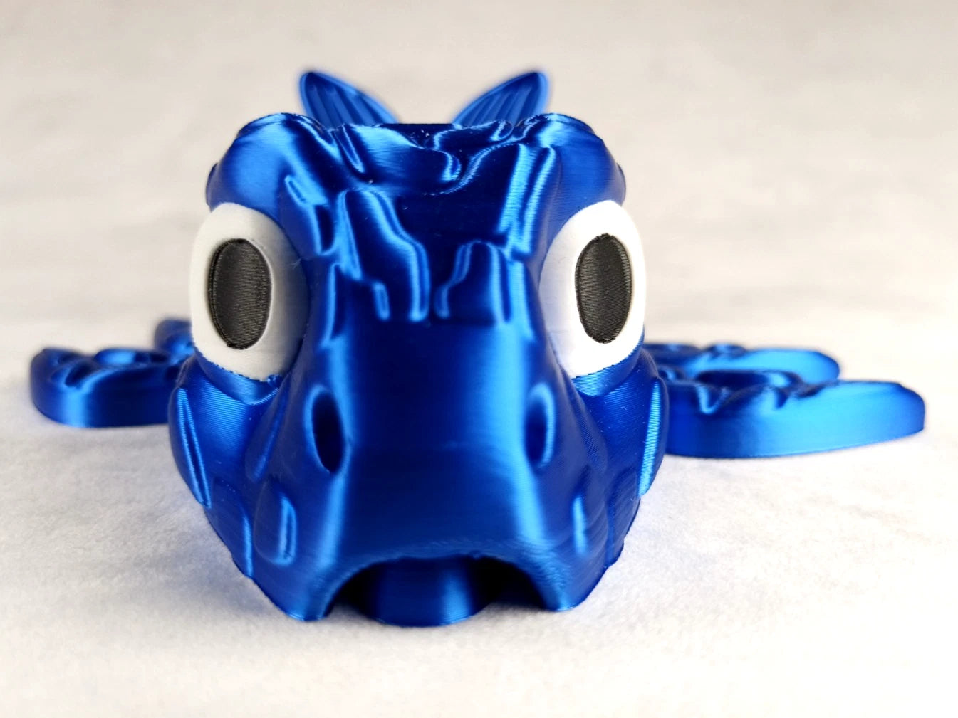 Mosasaur Flexi Dinosaur, Dinosauro articolato Blu seta stampa 3D a colori PLA 15 cm.