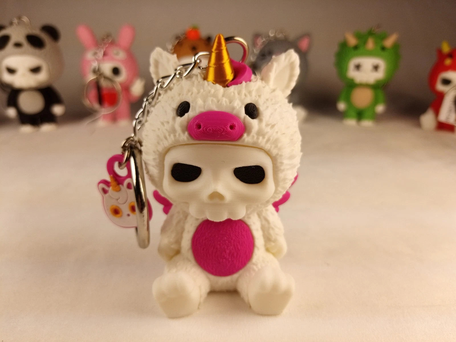 Skubbies "Unna" portachiavi e personaggio da collezione Stampa 3D PLA a colori con catena e anello con moschettone a molla