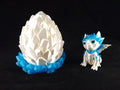 Dragon Nursery Crystallis baby drago + uovo contenitore + base stampa 3d a colori PLA made in Italy