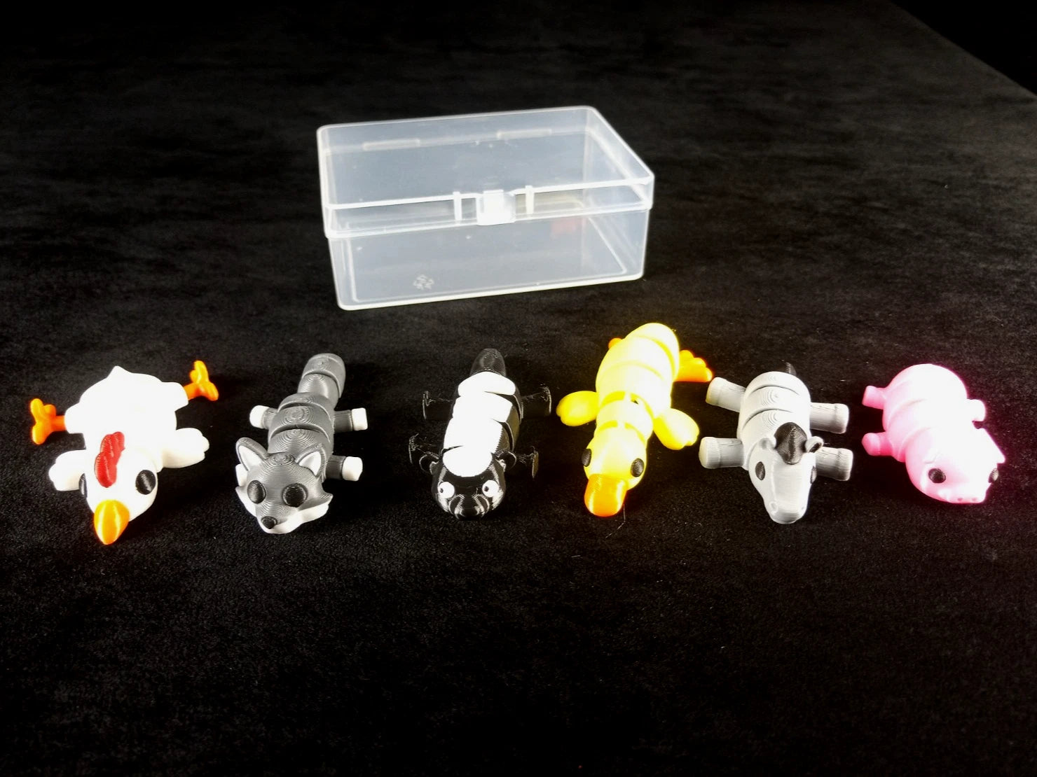 6 piccoli animali domestici articolati action figure realizzate in stampa 3D