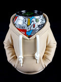Felpa con cappuccio beige Porta lattine realizzato in PLA con la stampa 3D