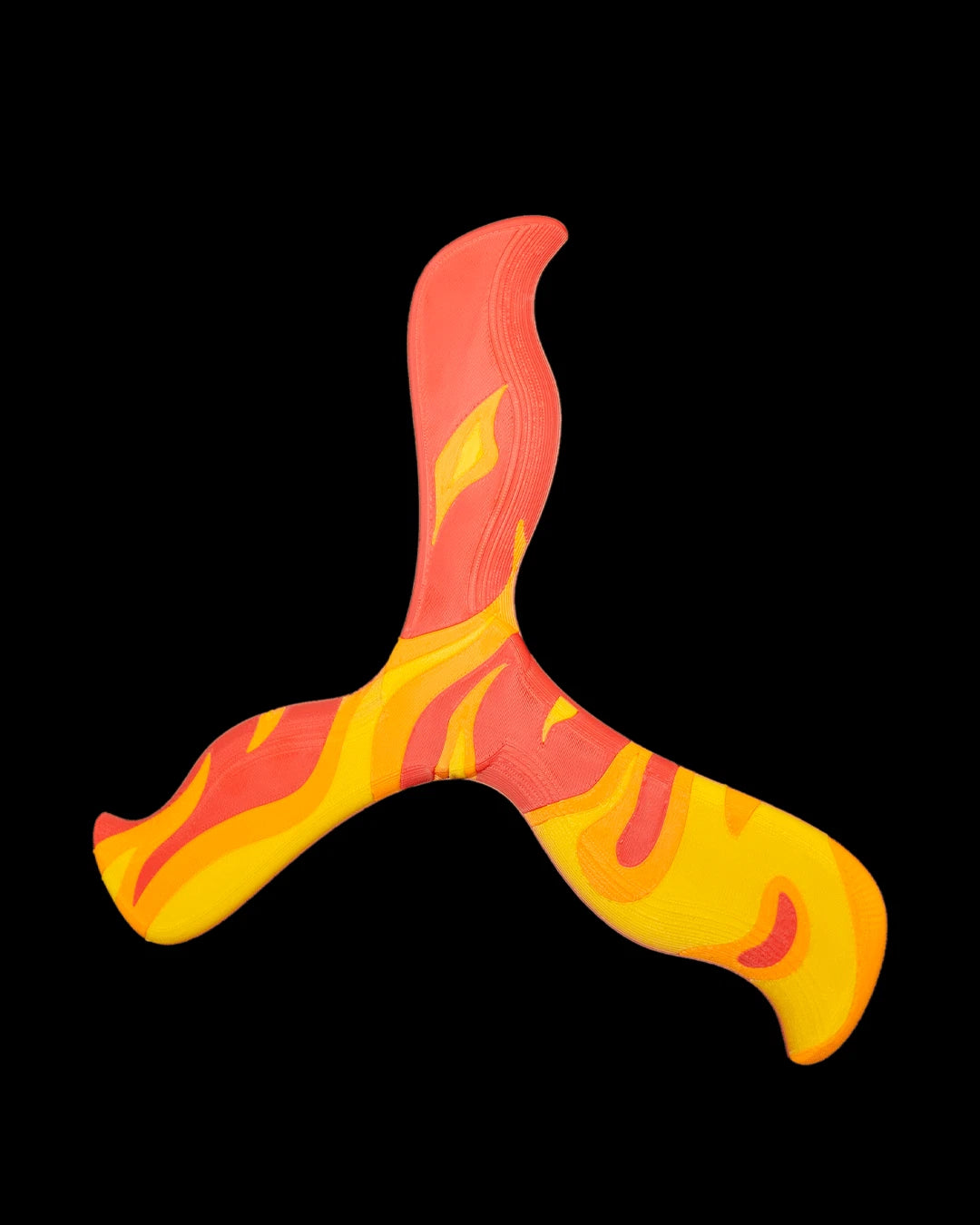 Inferno Boomerang strumento da lancio gioco da esterno stampa 3D in PLA a colori