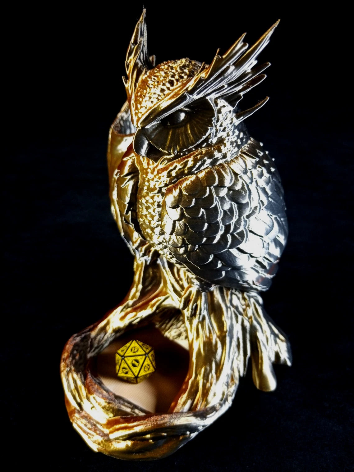 "The Omen Owl" Gufo, Dice Tower Torre lanciadadi stampa 3D PLA seta tricolor