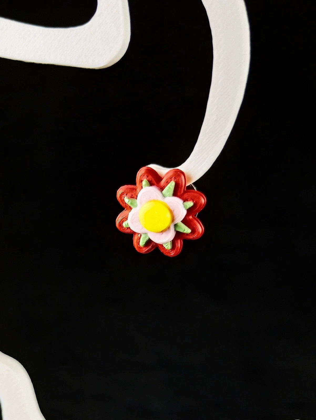Orecchini a forma di Fiore (4 varianti), chiusura a perno, stampa 3D a colori