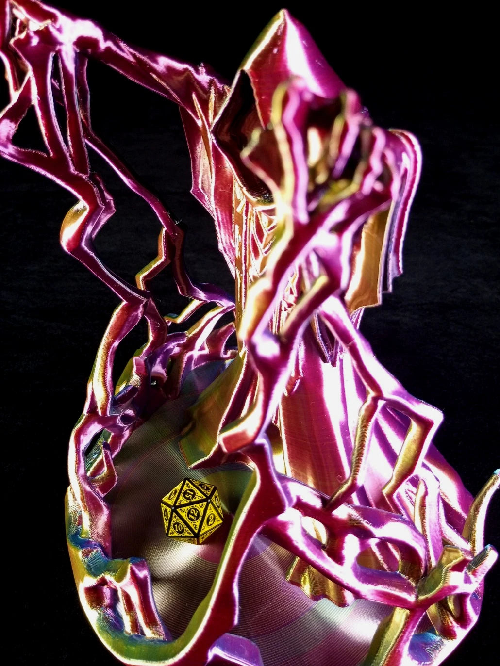 "Behold the Wizard" Dice Tower Torre lanciadadi stampa 3D PLA seta tricolor