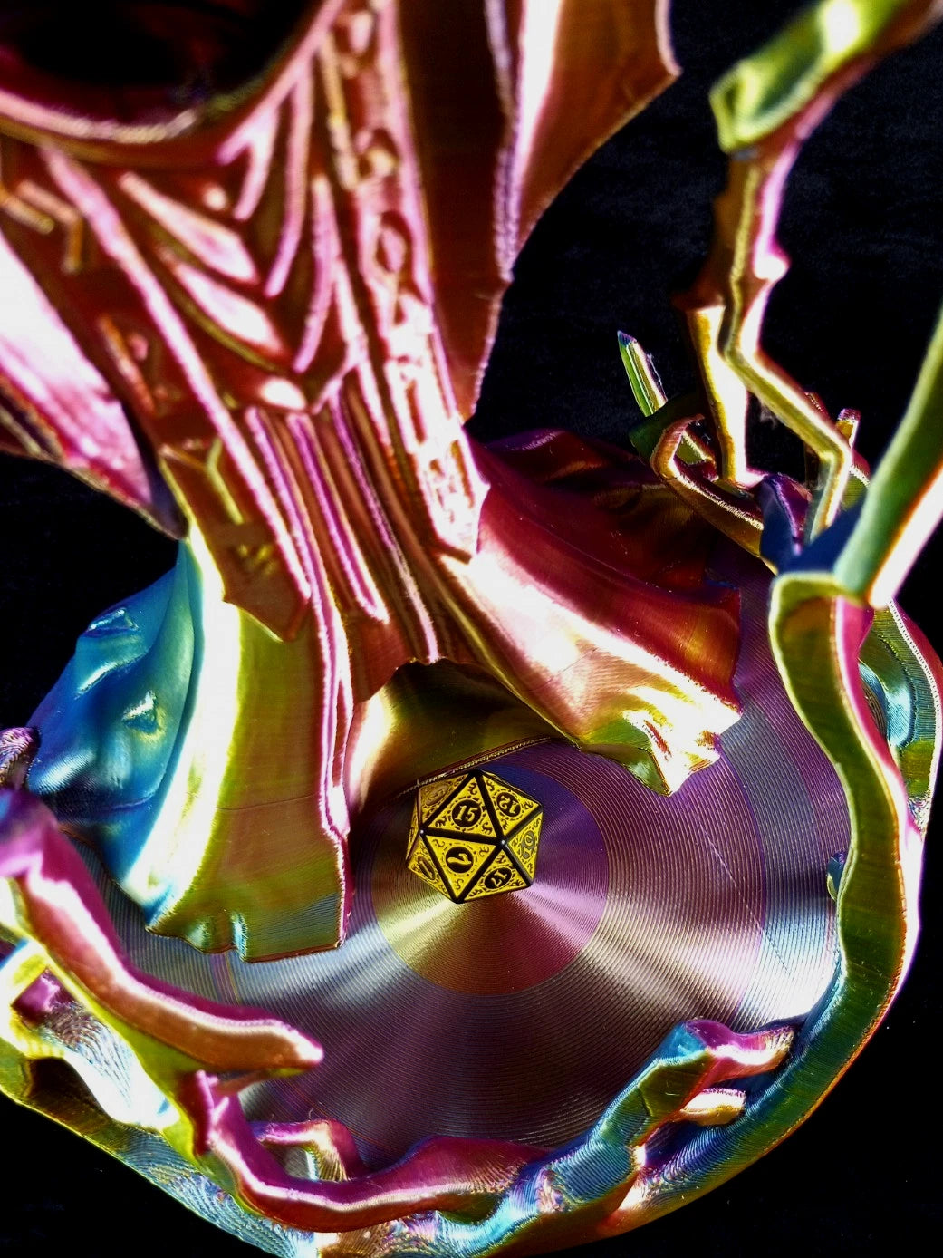 "Behold the Wizard" Dice Tower Torre lanciadadi stampa 3D PLA seta tricolor