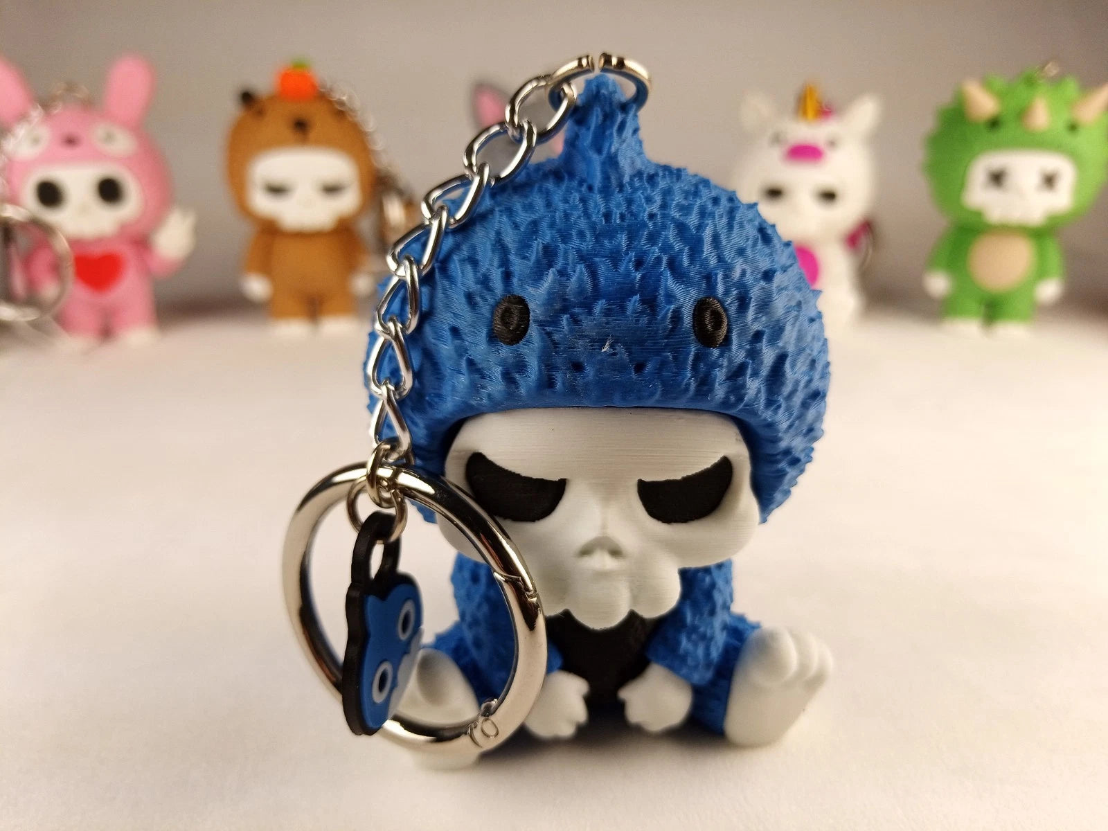 Skubbies "Chompy" portachiavi e personaggio da collezione Stampa 3D a colori con catena e anello con moschettone a molla