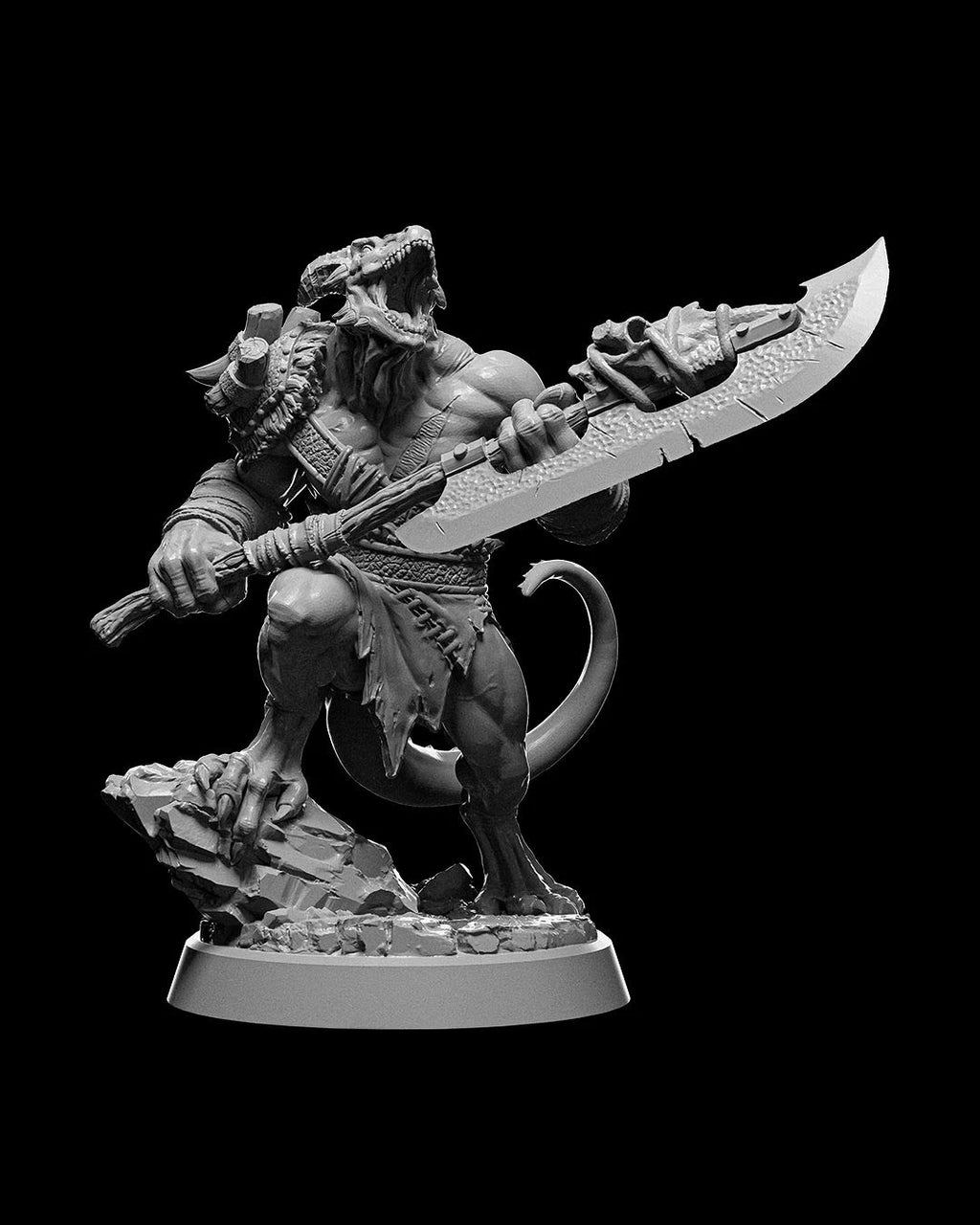 Dragonfolk Warrior Action Figure in resina Kit 75 mm stampa 3D