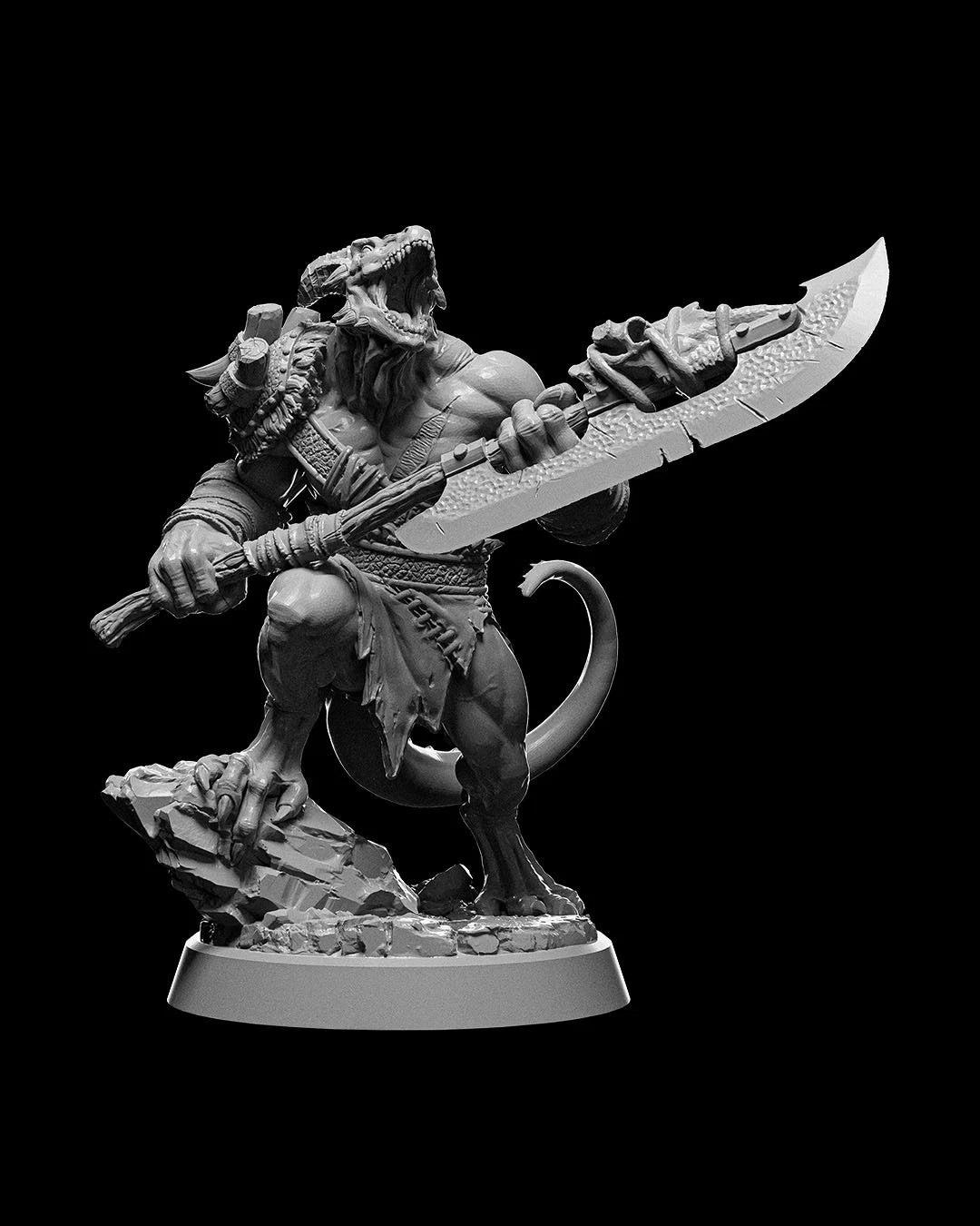 Dragonfolk Warrior Action Figure in resina Kit 75 mm stampa 3D