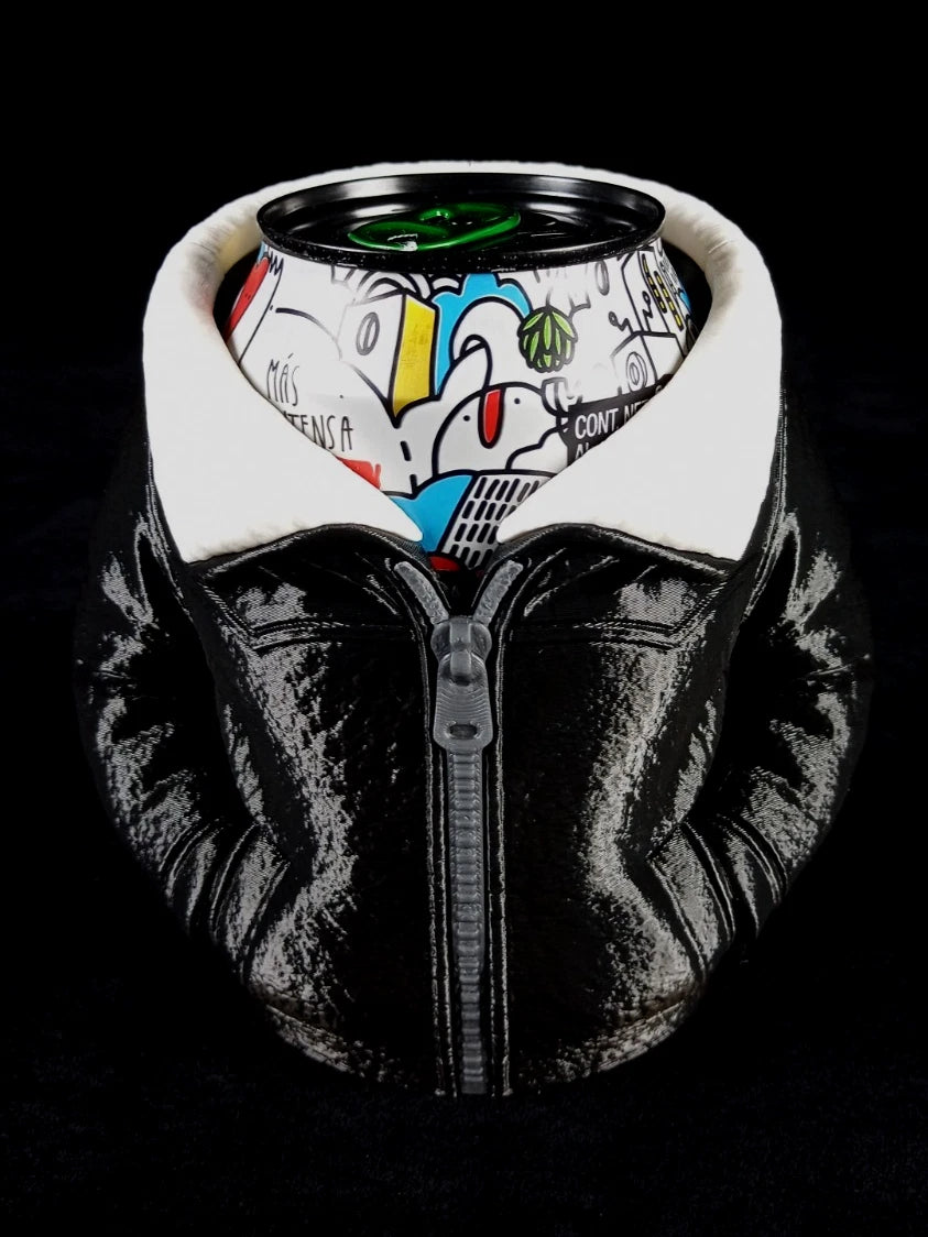 Giacca in Pelle Nera Porta lattine realizzato in PLA con la stampa 3D