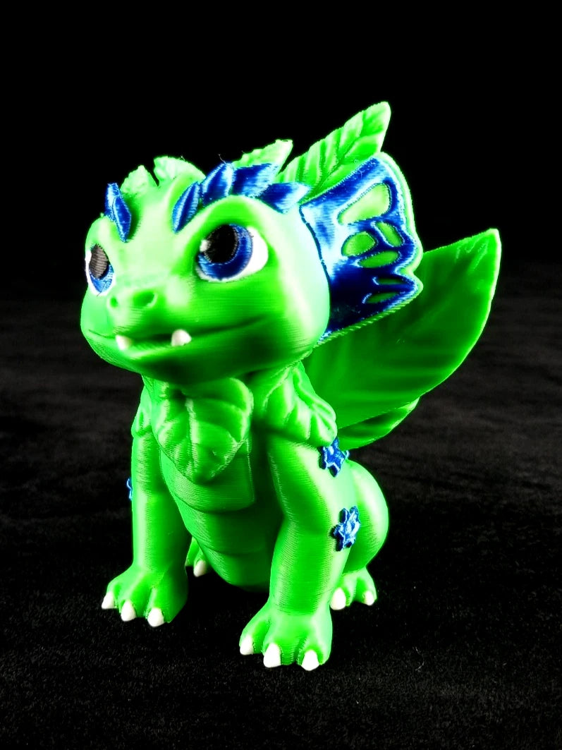 Dragon Nursery Flora baby drago + uovo contenitore, stampa 3d a colori PLA made in Italy