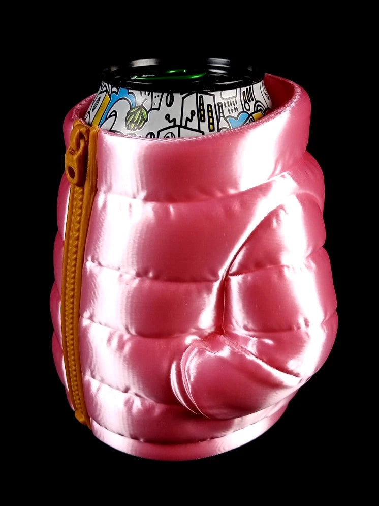 Giacca imbottita rosa Porta lattine realizzato in PLA con la stampa 3D a colori