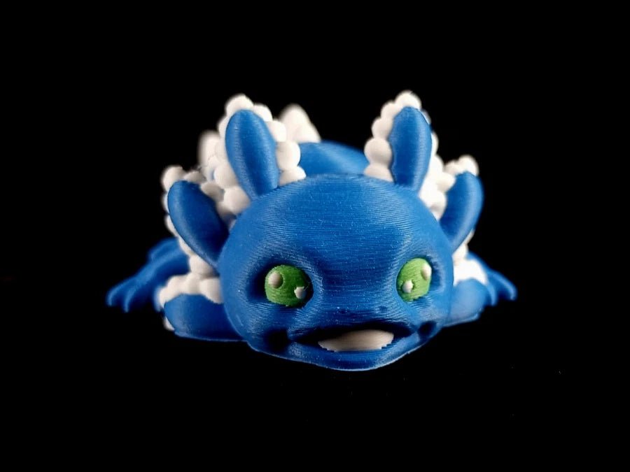 2 Axolotl gioco flessibile articolato Wiggly fidget toy realizzati in stampa 3D