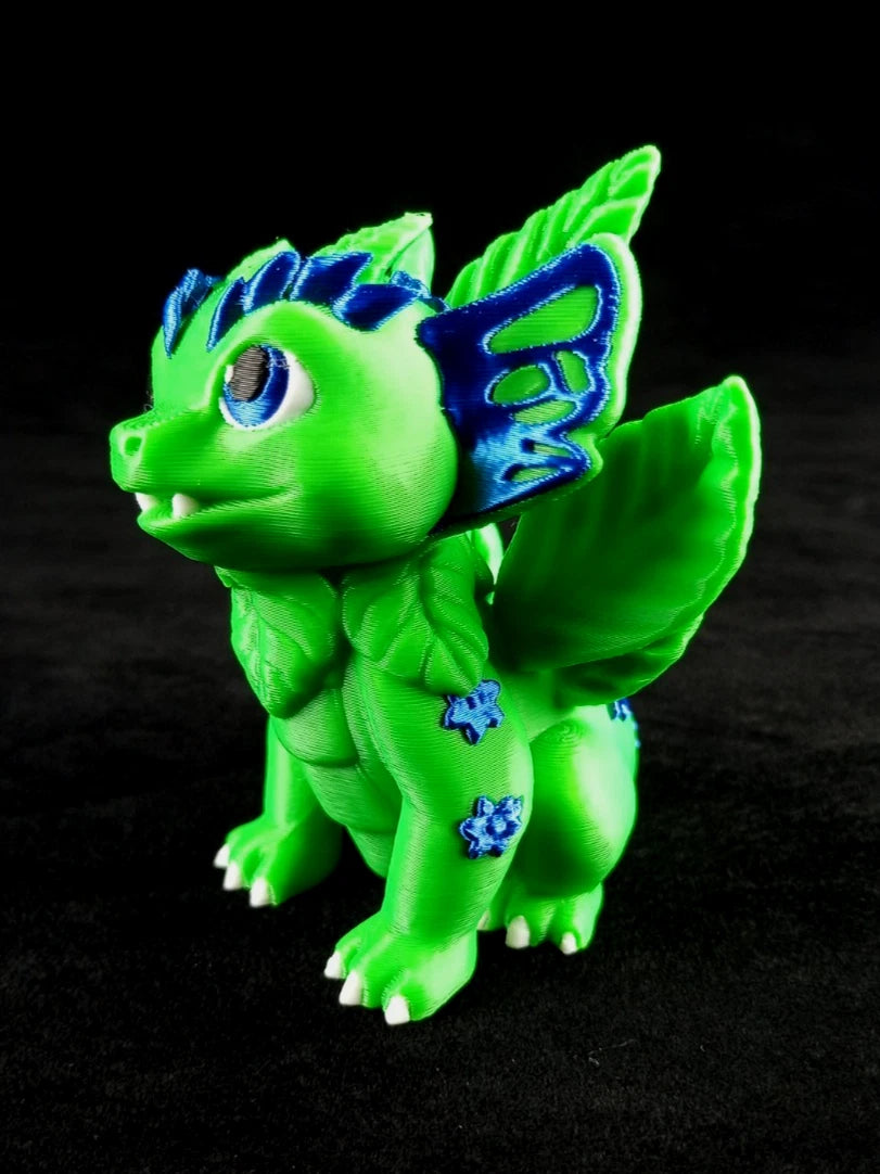 Dragon Nursery Flora baby drago + uovo contenitore + base, stampa 3d a colori PLA made in Italy