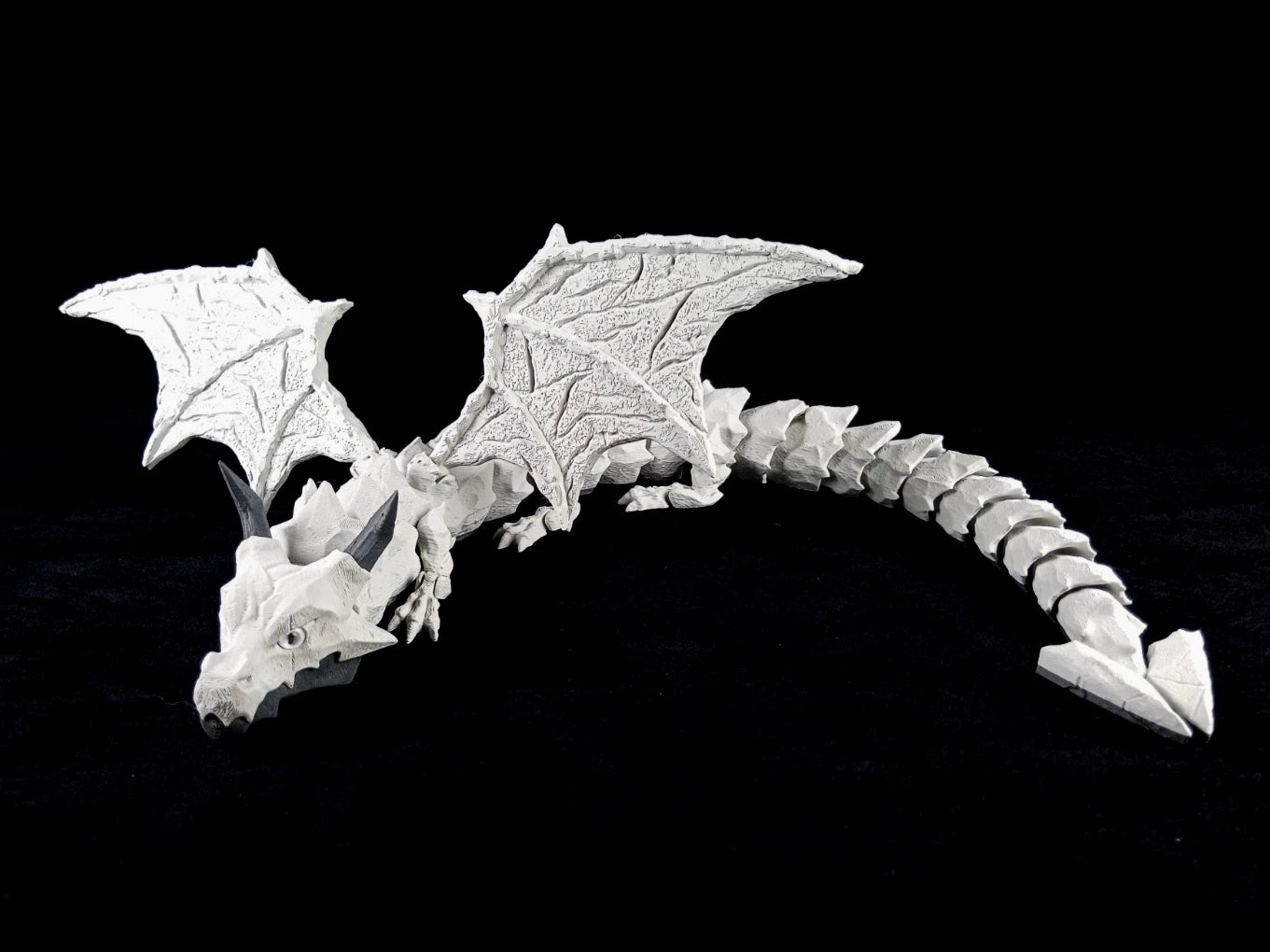 Dragonation "The Lithic Titan" Drago articolato Fidget toy Stampa 3D a colori grigio lunghezza 46 cm