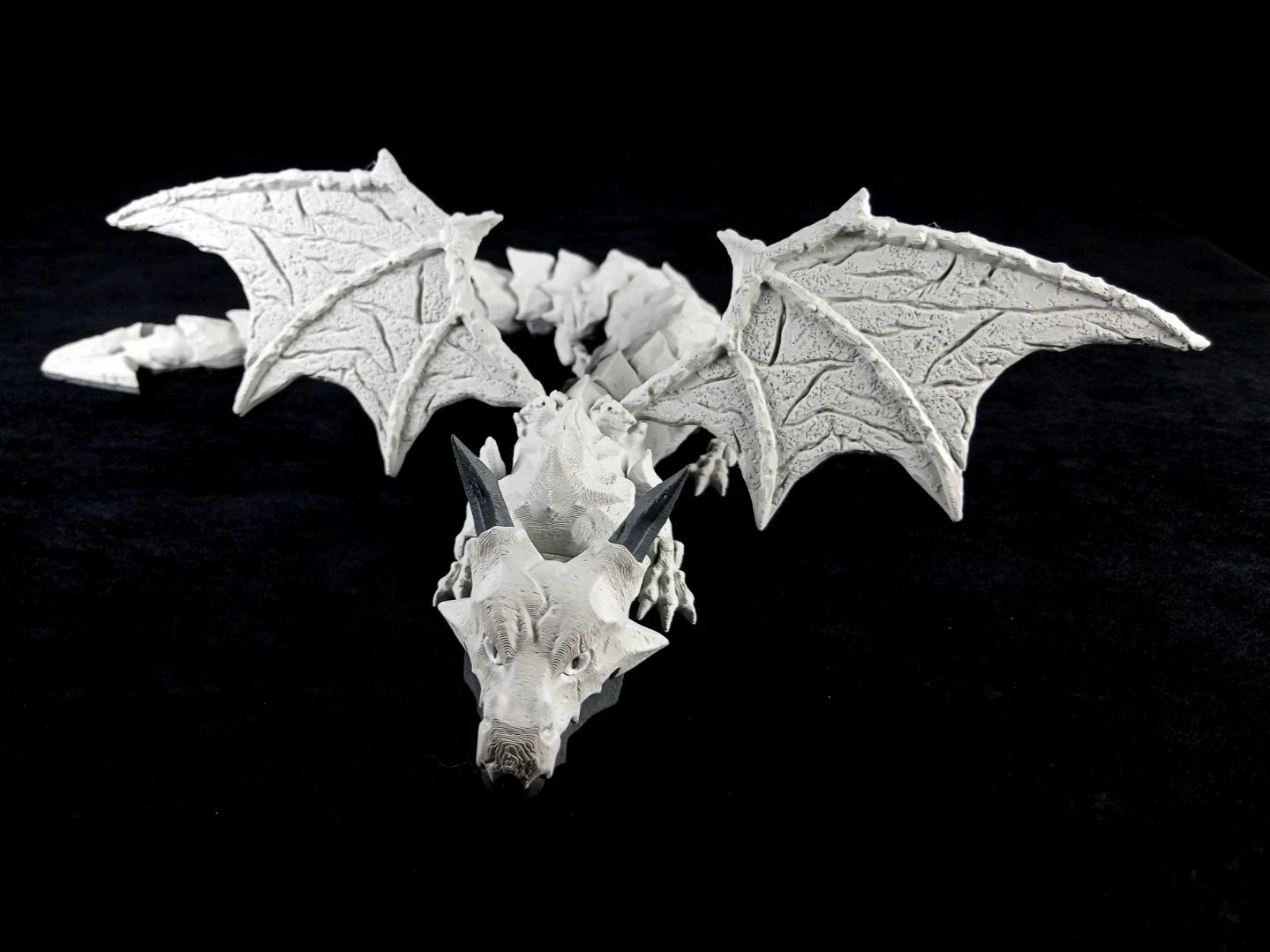 Dragonation "The Lithic Titan" Drago articolato Fidget toy Stampa 3D a colori grigio lunghezza 46 cm