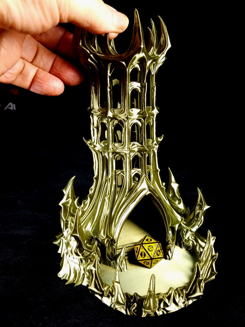 "Obsidian Citadel" , Dice Tower Torre lanciadadi stampa 3D PLA Bronzo seta