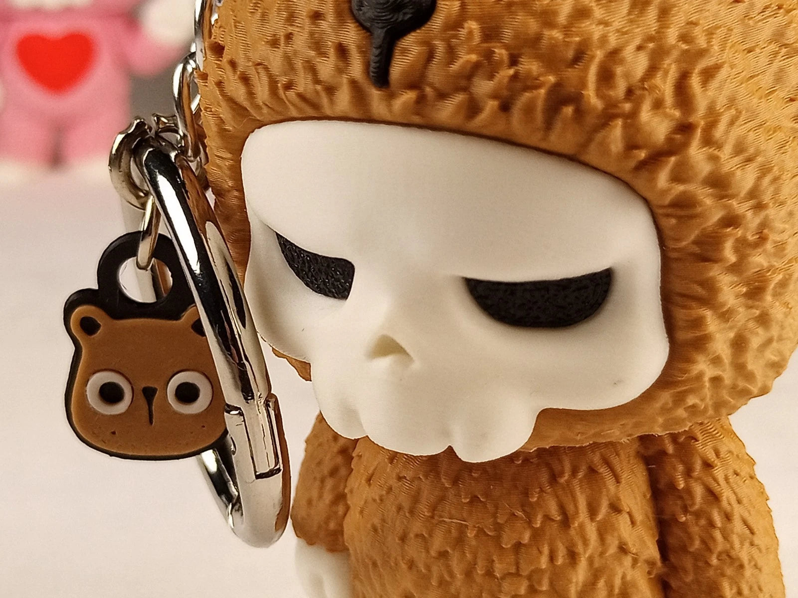 Skubbies "Poppy" portachiavi e personaggio da collezione Stampa 3D PLA a colori con catena e anello con moschettone a molla