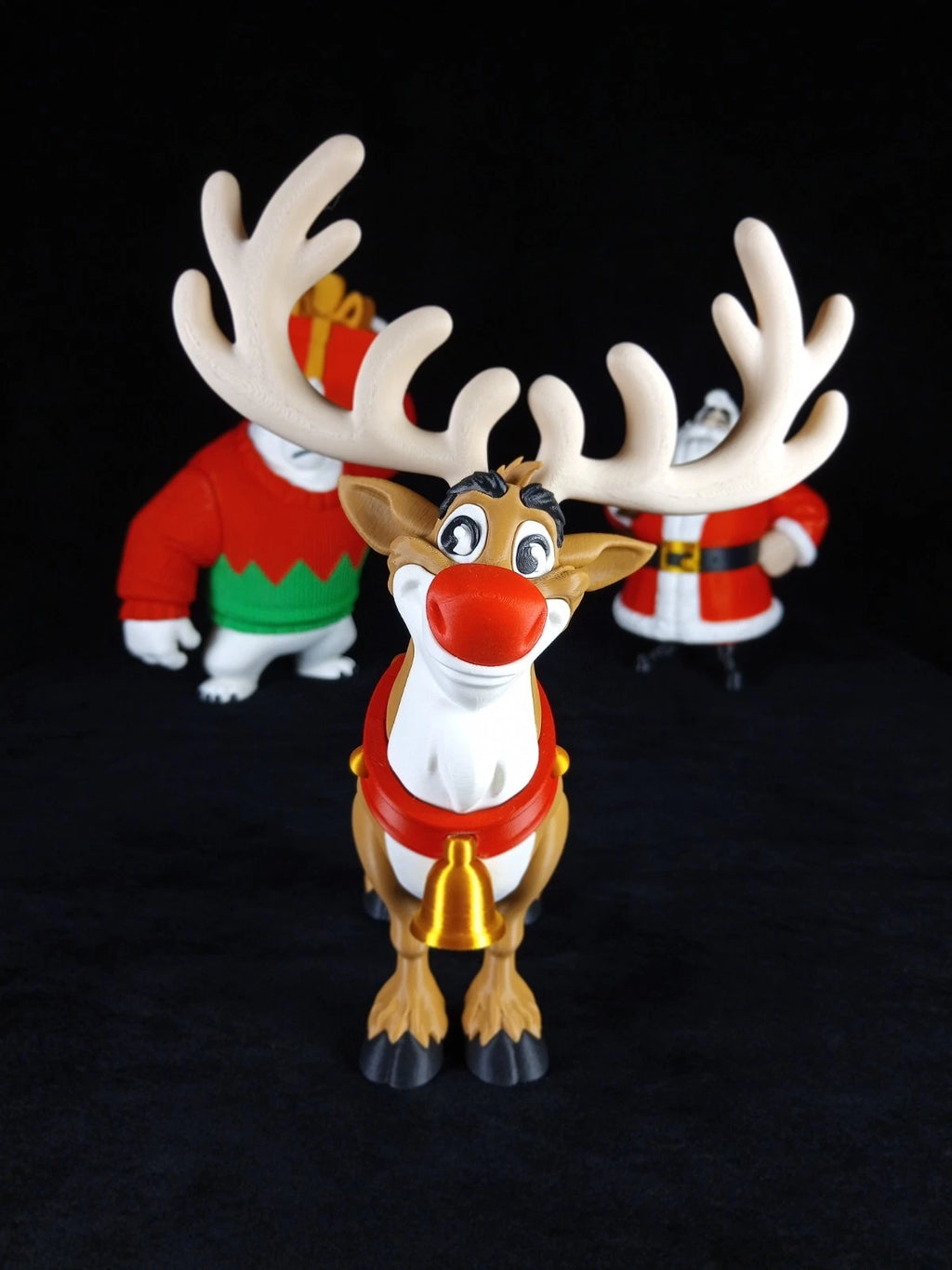 "Rudolph, la Renna dal naso rosso" decorazione natalizia realizzata con stampa 3D a colori