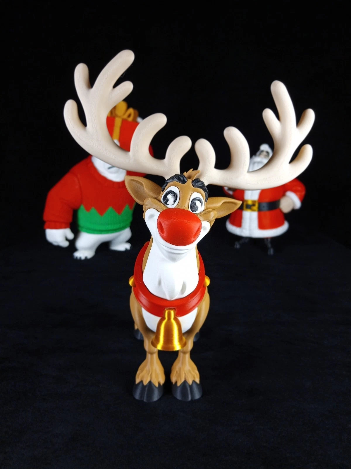 "Rudolph, la Renna dal naso rosso" decorazione natalizia realizzata con stampa 3D a colori