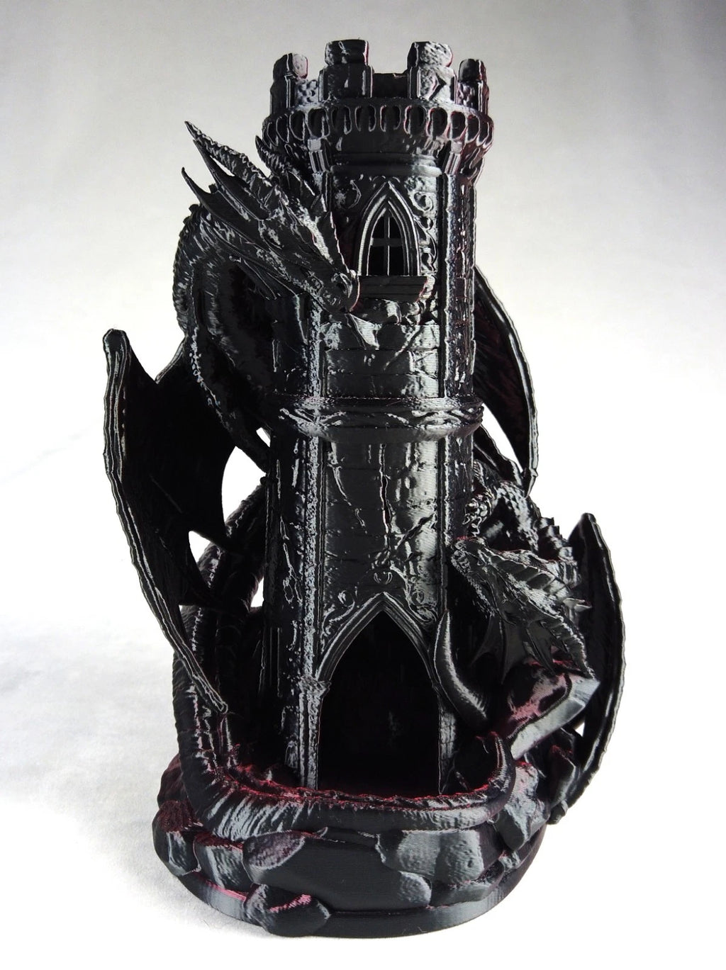 "Twin Fate" Dice Tower Torre lancia Dadi GDR stampa 3D seta bicolor rosso/nero