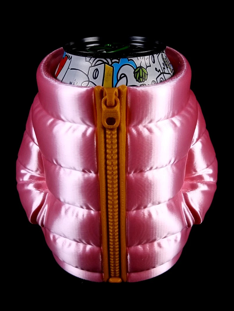 Giacca imbottita rosa Porta lattine realizzato in PLA con la stampa 3D a colori