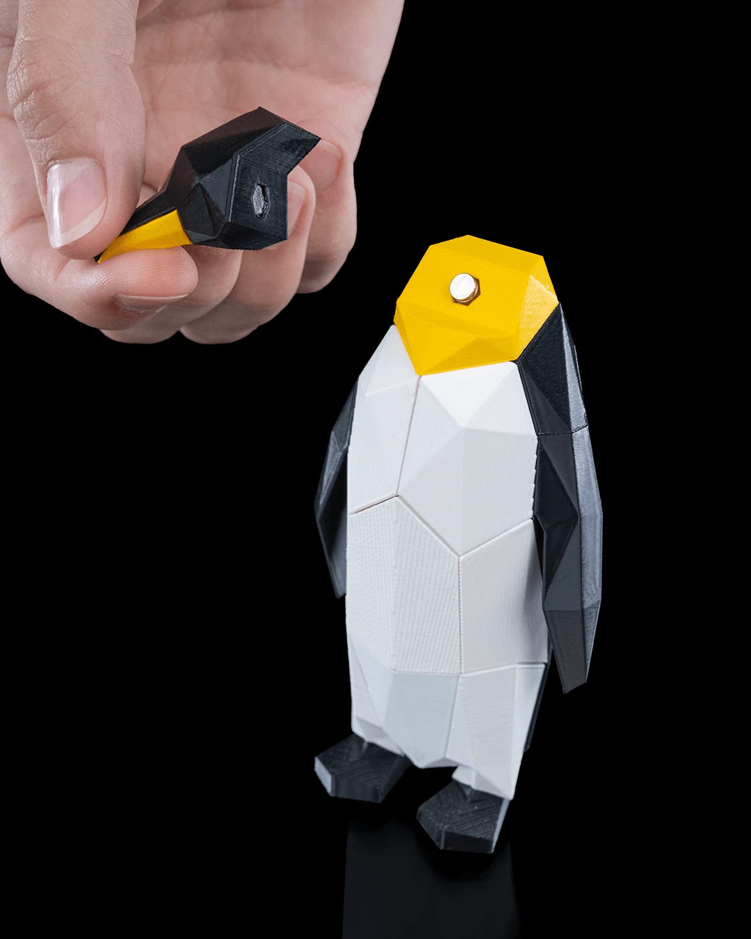 Low Poly Animals, Penguin Pinguino, puzzle 3D magnetico da montare stampa in 3D