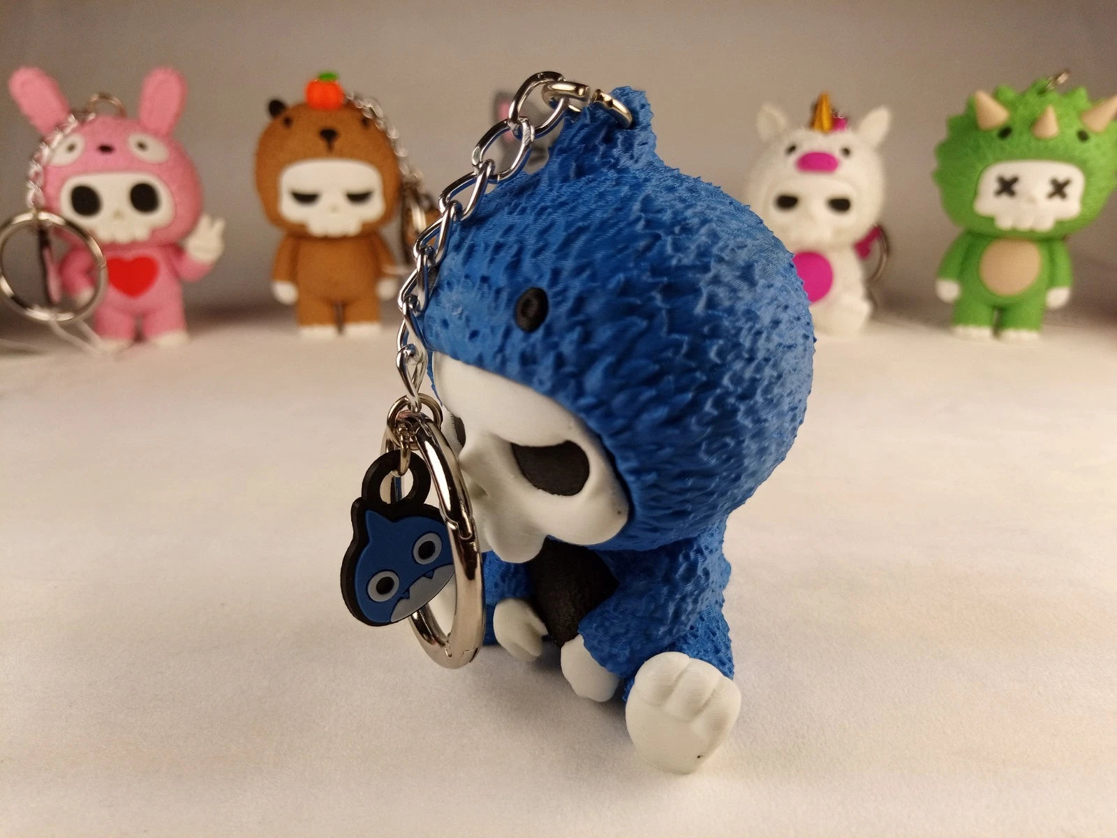 Skubbies "Chompy" portachiavi e personaggio da collezione Stampa 3D a colori con catena e anello con moschettone a molla