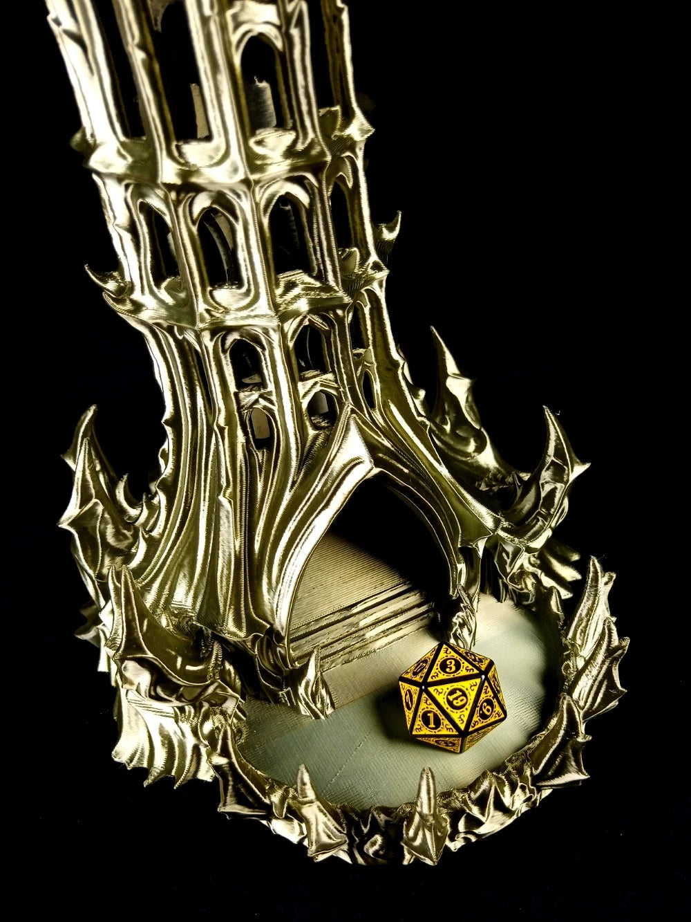 "Obsidian Citadel" , Dice Tower Torre lanciadadi stampa 3D PLA Bronzo seta