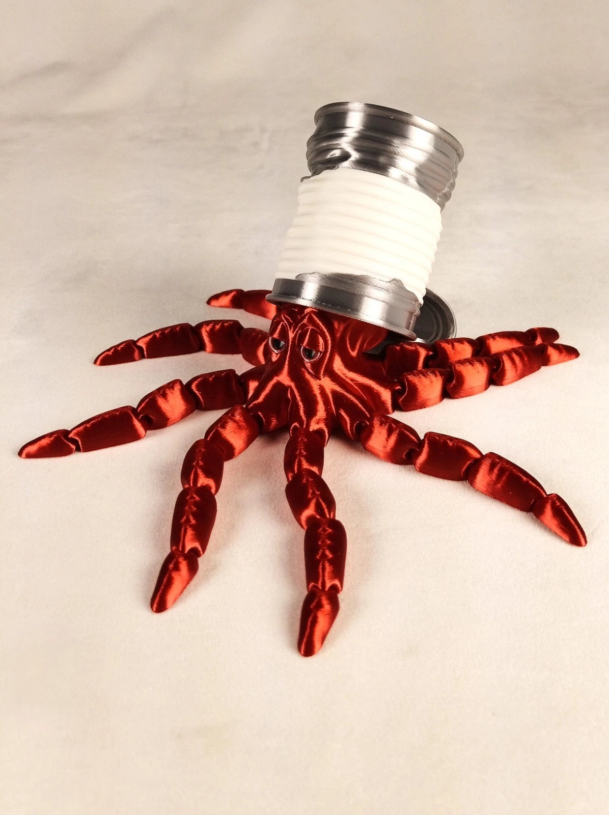 Gus, the Octopus polpo articolato rosso seta Fidget toy diametro 18 cm stampa 3D