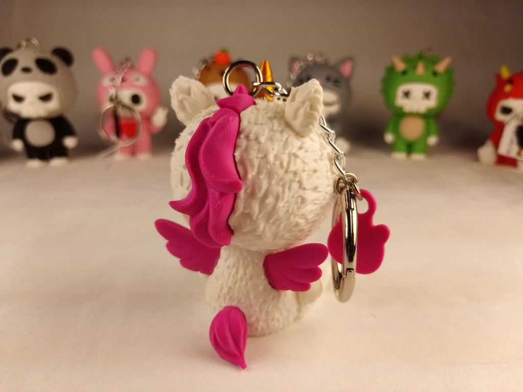 Skubbies "Unna" portachiavi e personaggio da collezione Stampa 3D PLA a colori con catena e anello con moschettone a molla