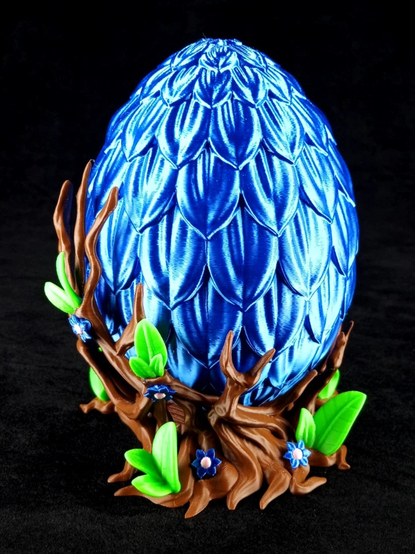 Dragon Nursery Flora baby drago + uovo contenitore + base, stampa 3d a colori PLA made in Italy