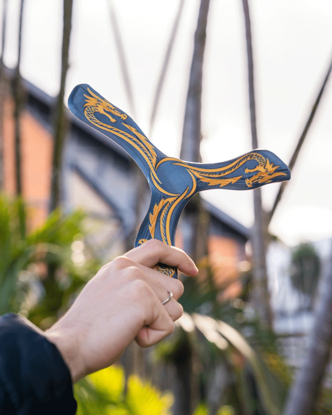Draconic Boomerang strumento da lancio gioco da esterno stampa 3D in PLA colori