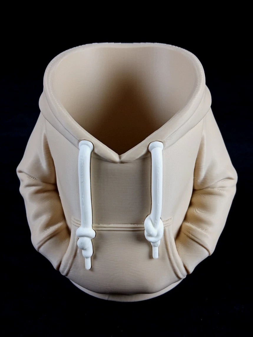 Felpa con cappuccio beige Porta lattine realizzato in PLA con la stampa 3D